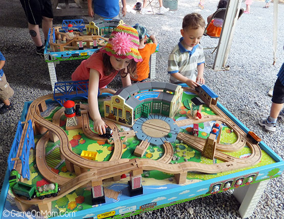 thomas train set wooden table