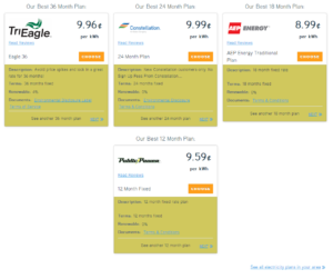 Energy Provide Comparison