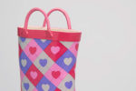 Pink Argyle Heart Rain Boot