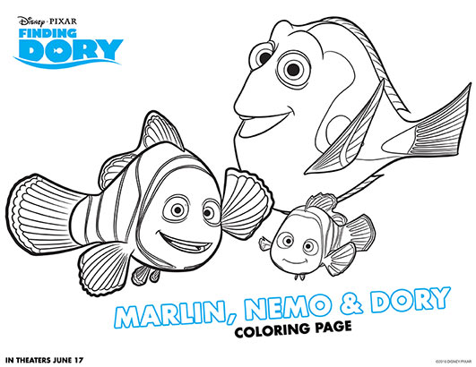 Finding Dory Coloring Pages