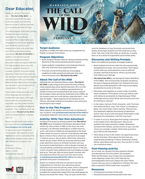Call of the Wild Teaching Activity Kit